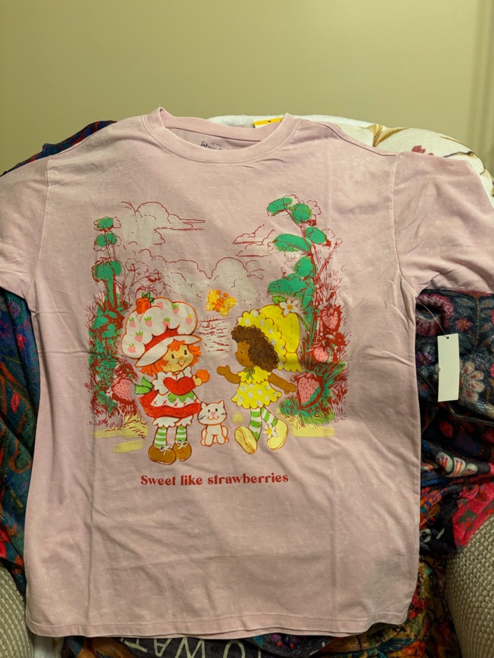 Women’s Strawberry Shortcake Pink Graphic Tee Size M; NWT - Picture 2 of 3